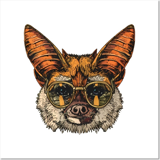 Furry Fashionista: The Bat with Specs Appeal! Wall Art by Carnets de Turig